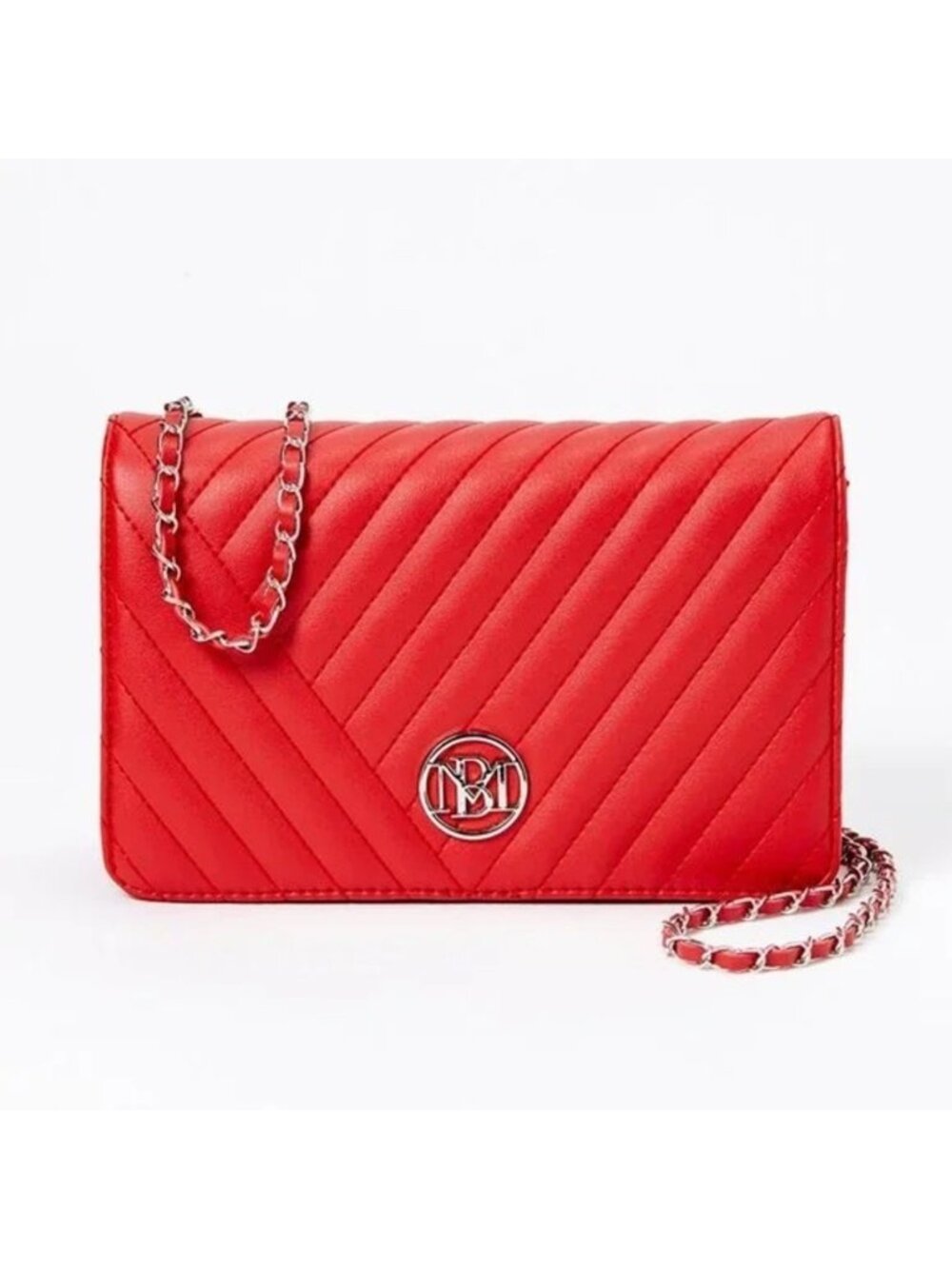 Badgley Mischka Ruby Red Quilted Purse Vegan Leather Small Crossbody Camera Bag